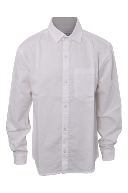 Hound drenge "Hør skjorte" - Linen blend shirt - White